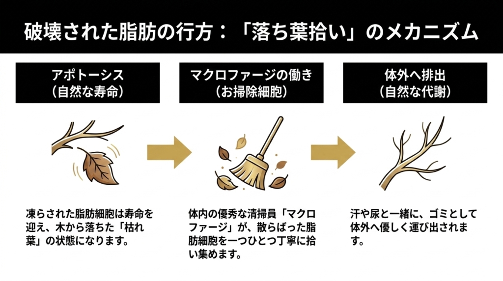 破壊された脂肪細胞をお掃除細胞が回収するメカニズム