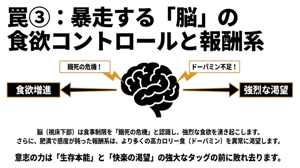 視床下部や報酬系による強烈な食欲と渇望