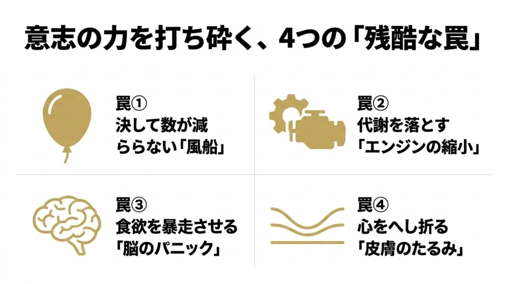 風船、エンジン、脳、たるみというダイエットの4つの罠