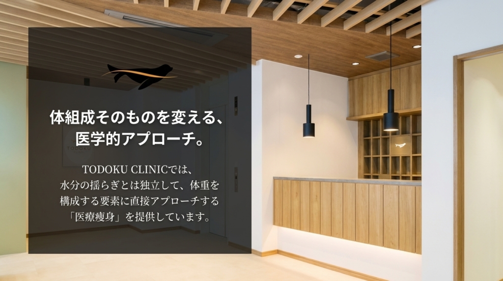 体組成そのものを変える医学的アプローチ──TODOKU CLINICでは水分の揺らぎとは独立して、体重を構成する要素に直接アプローチする医療痩身を提供