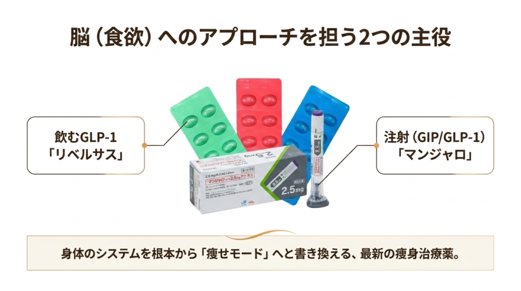 飲むGLP-1「リベルサス」と注射「マンジャロ」