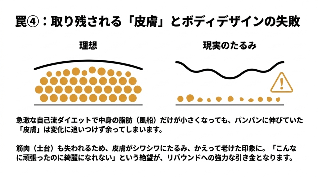 脂肪減少に皮膚が追いつかずたるんでしまうメカニズム