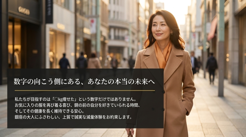 銀座を歩く40代女性──数字の向こう側にある、本当の未来