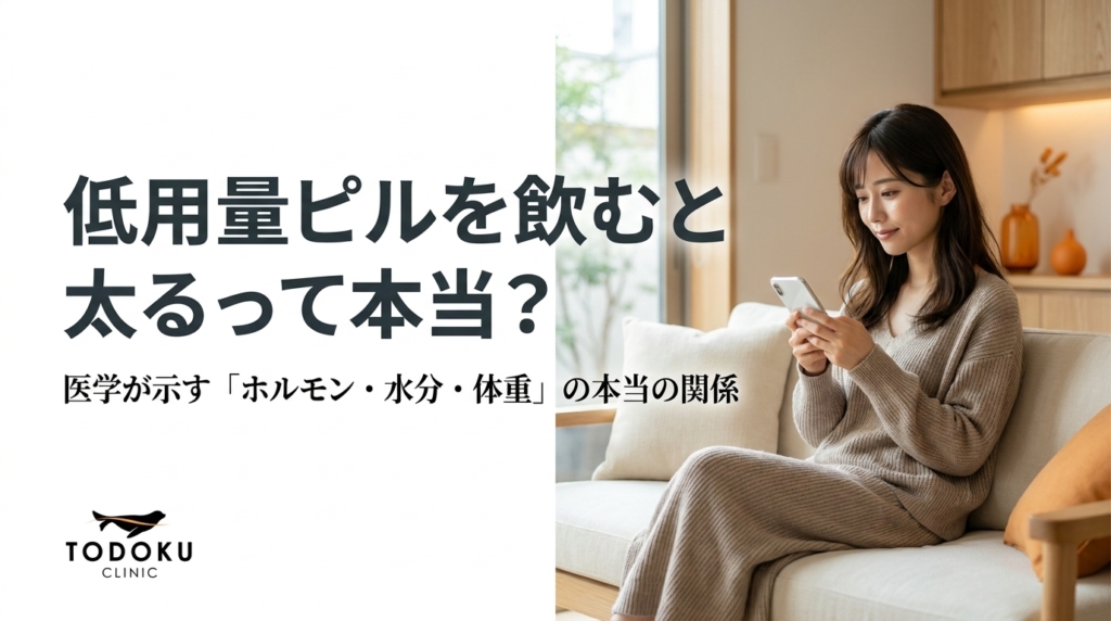 低用量ピルを飲むと太るって本当？──医学が示すホルモン・水分・体重の関係｜TODOKU CLINIC